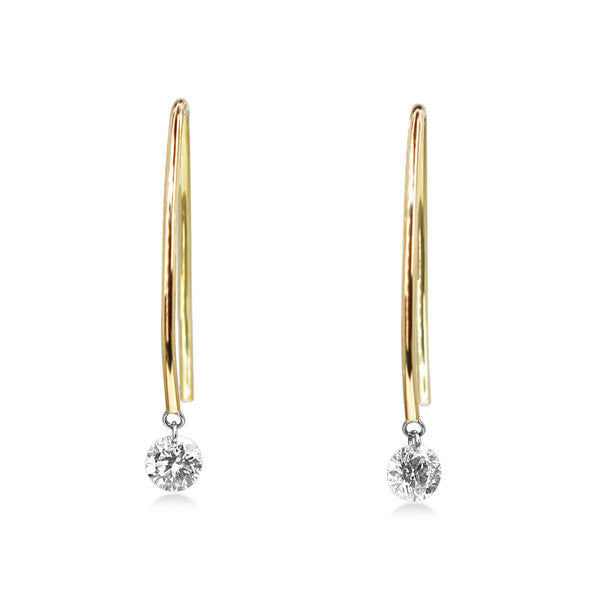 Hoop earring deals with diamond dangle