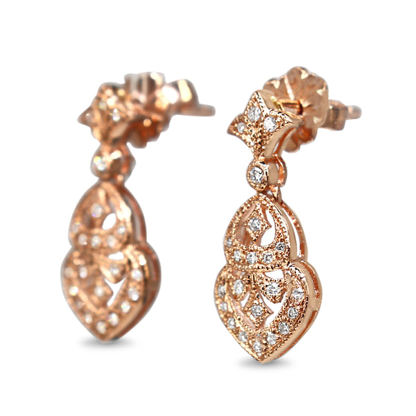 Art deco rose hot sale gold earrings