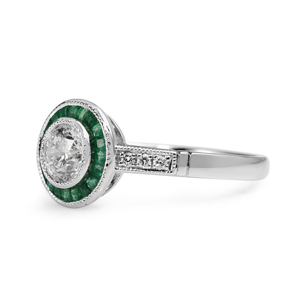 Halo art deco engagement on sale ring