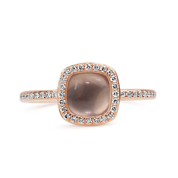 Diamond and deals rose quartz ring