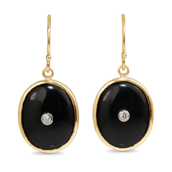 Onyx shop gold earrings