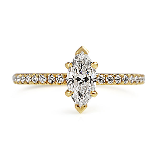 Yellow gold deals marquise engagement ring