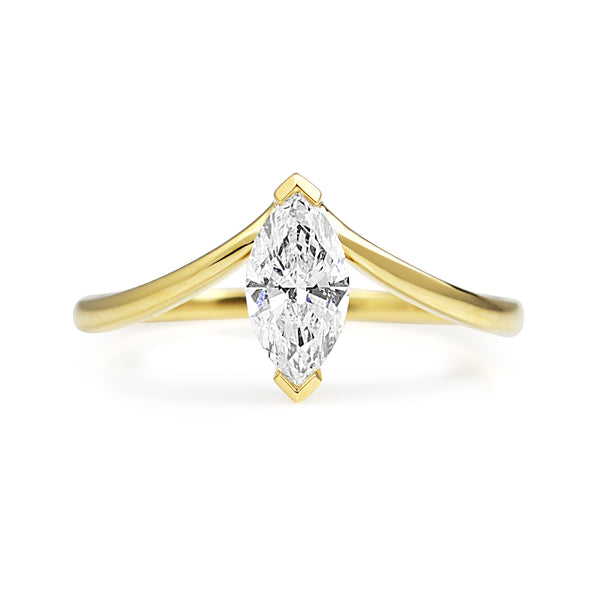 Yellow gold deals marquise engagement ring