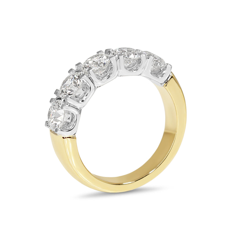 18ct Yellow and White Gold 2.10ct 5 Stone Diamond Ring