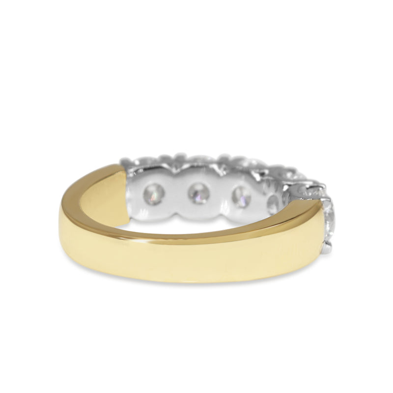 18ct Yellow and White Gold 2.10ct 5 Stone Diamond Ring