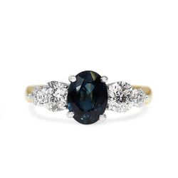 18ct Yellow and White Gold Sapphire and Diamond 5 Stone Ring