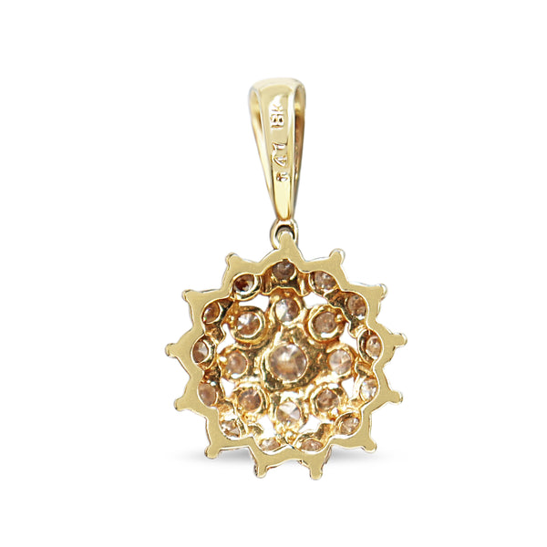 18ct Yellow Gold Diamond Cluster Pendant