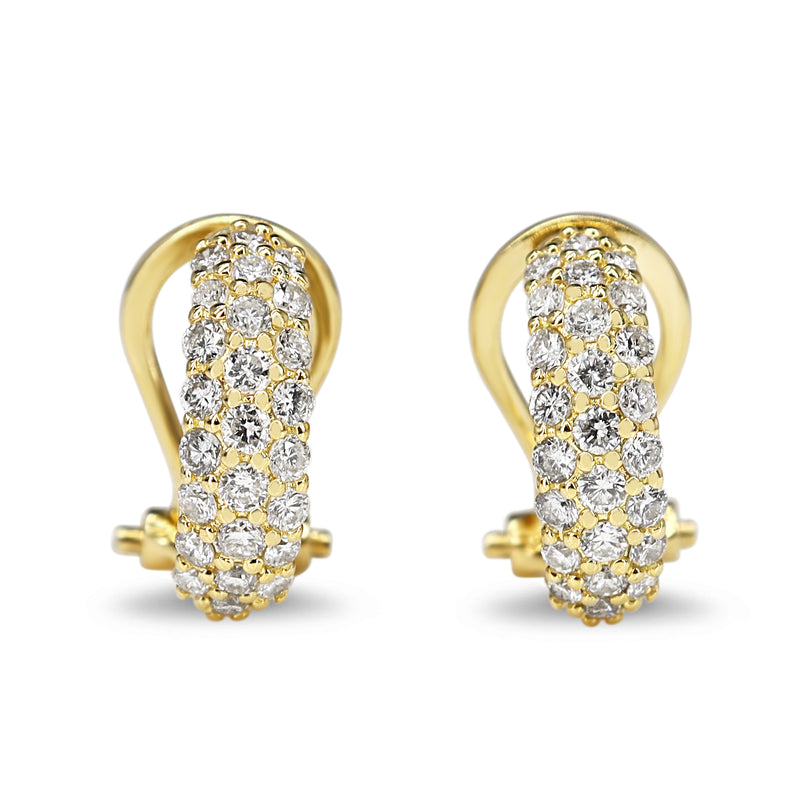18ct Yellow Gold Pavè Diamond Hoop Earrings