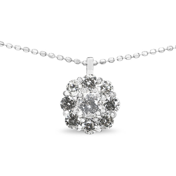 Platinum Diamond Cluster Necklace