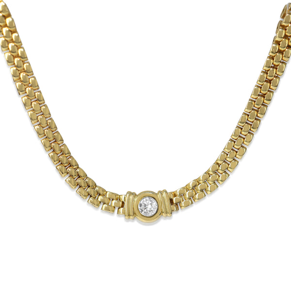 18ct Yellow Gold .45ct Diamond Fancy Link Necklace / Chain
