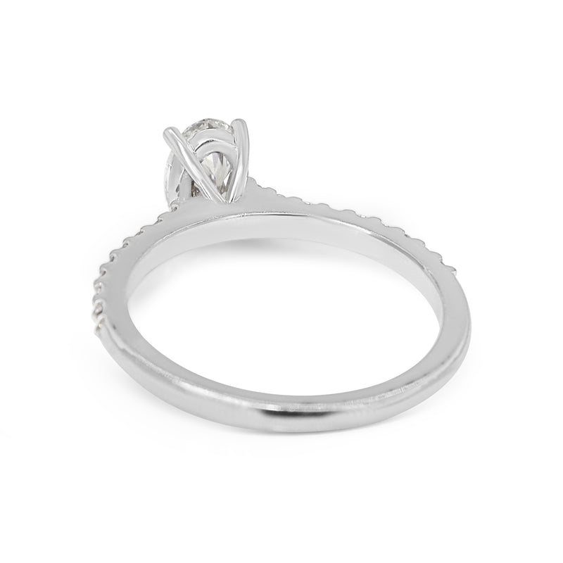 18ct White Gold Oval Solitaire Diamond Ring