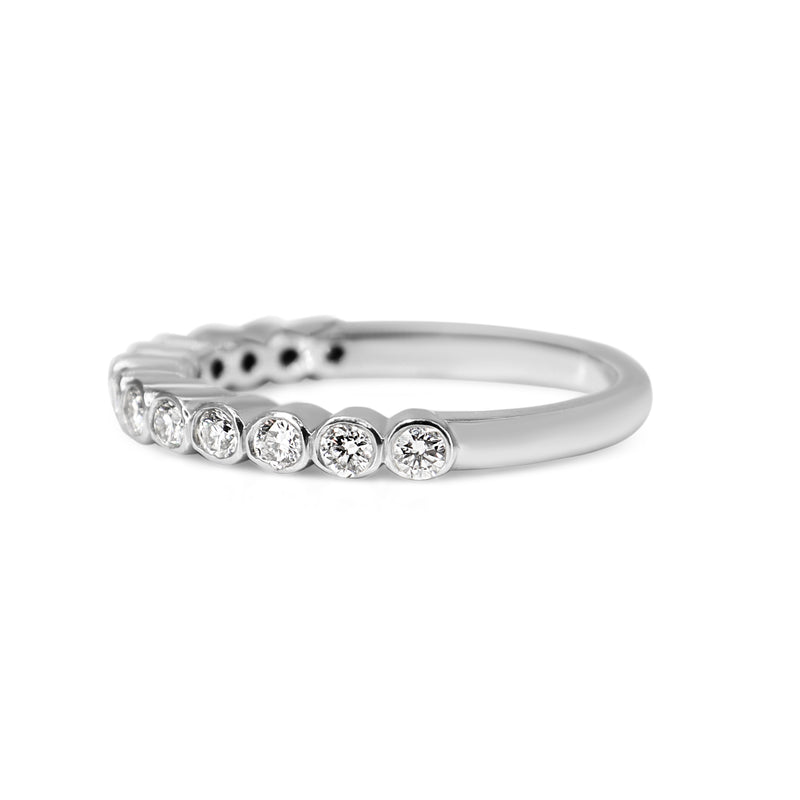 18ct White Gold Bezel Diamond Band Ring
