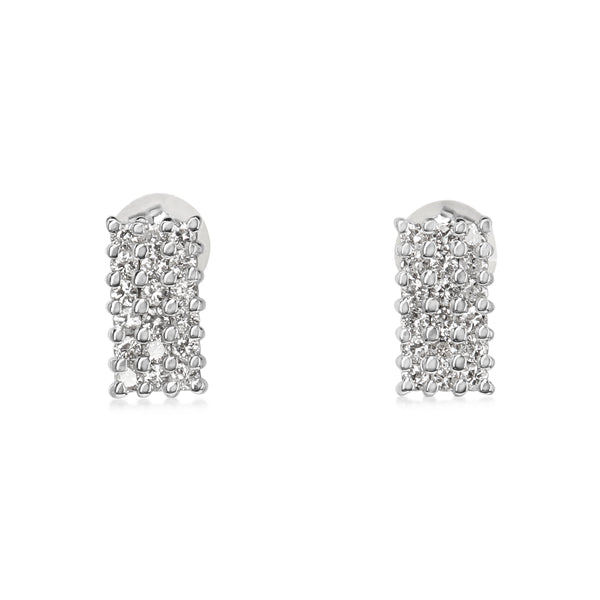 Platinum Diamond Cluster Stud Earrings