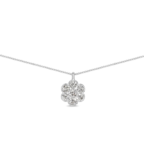 Platinum Daisy Diamond Necklace