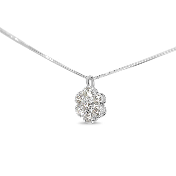 Platinum Daisy Diamond Necklace