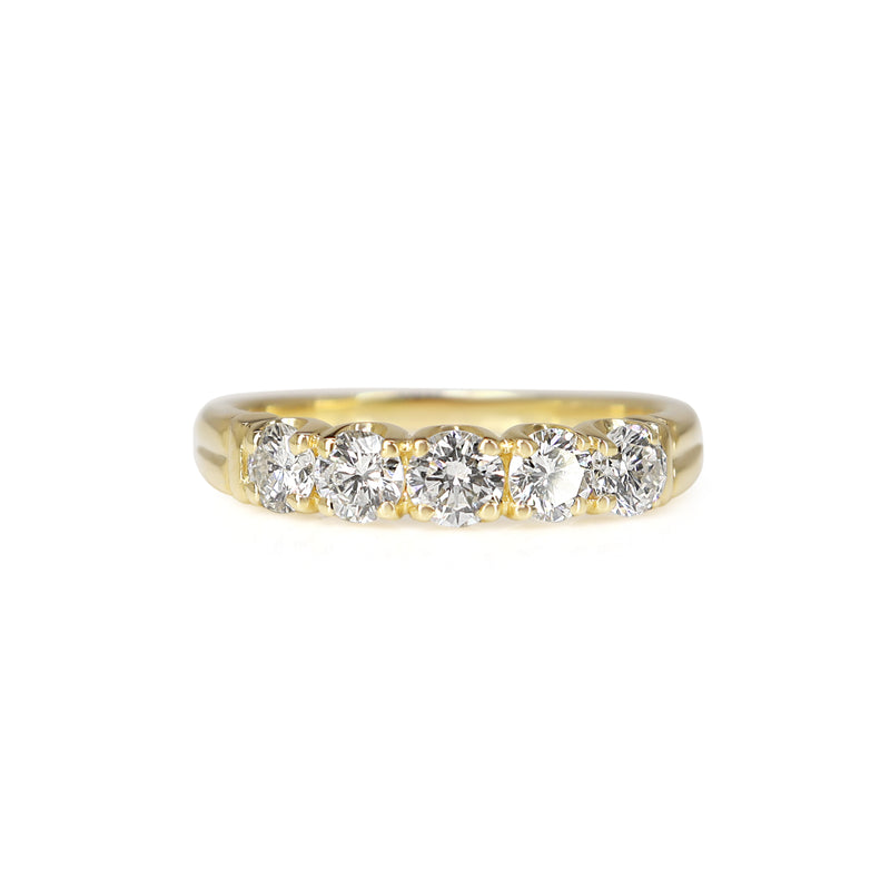 18ct Yellow Gold Vintage 5 Stone Diamond Ring