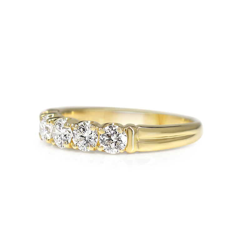 18ct Yellow Gold Vintage 5 Stone Diamond Ring