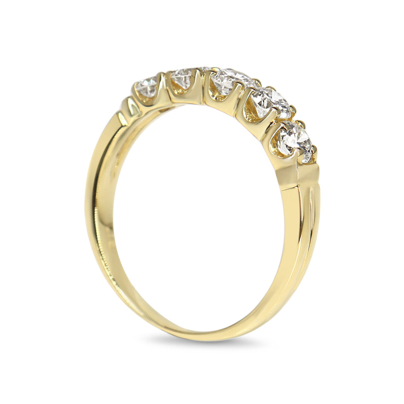 18ct Yellow Gold Vintage 5 Stone Diamond Ring