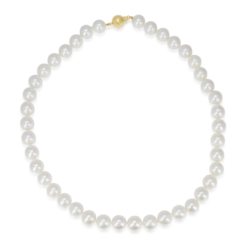 10mm - 11mm South Sea Pearl Strand Necklace on 9ct Yellow Gold Clasp