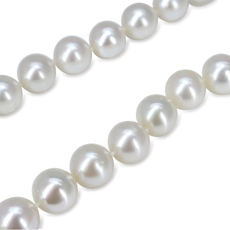 10mm - 11mm South Sea Pearl Strand Necklace on 9ct Yellow Gold Clasp