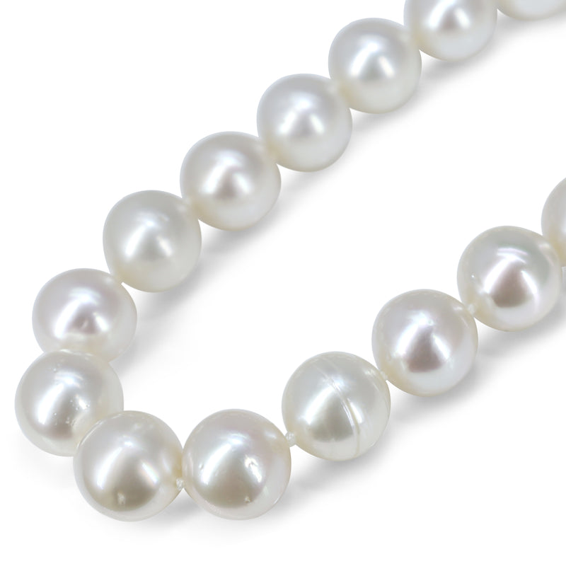 10mm - 11mm South Sea Pearl Strand Necklace on 9ct Yellow Gold Clasp