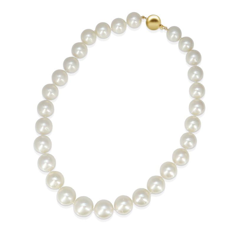 14mm - 17.5mm South Sea Pearl Strand Necklace on 14ct Yellow Gold Clasp