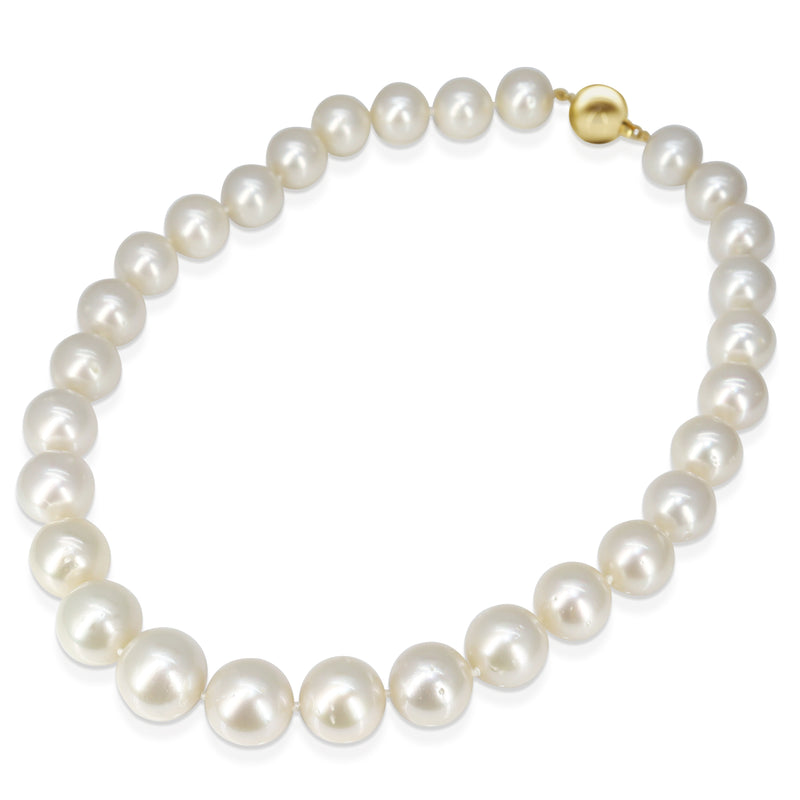 14mm - 17.5mm South Sea Pearl Strand Necklace on 14ct Yellow Gold Clasp