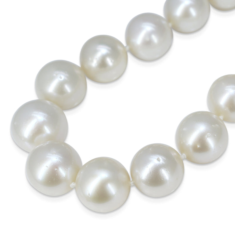 14mm - 17.5mm South Sea Pearl Strand Necklace on 14ct Yellow Gold Clasp