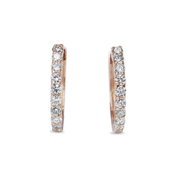 18ct Rose Gold .50ct Diamond Hoop Earrings