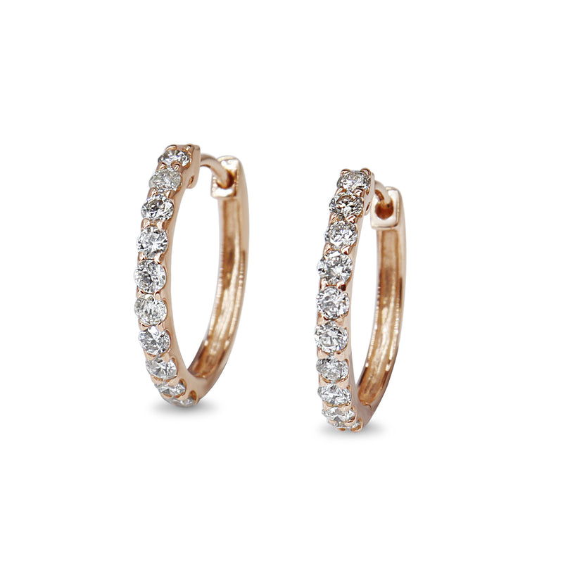 18ct Rose Gold .50ct Diamond Hoop Earrings