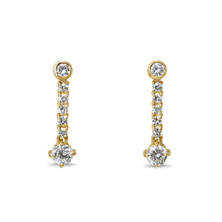 18ct Yellow Gold Diamond Drop Earrings