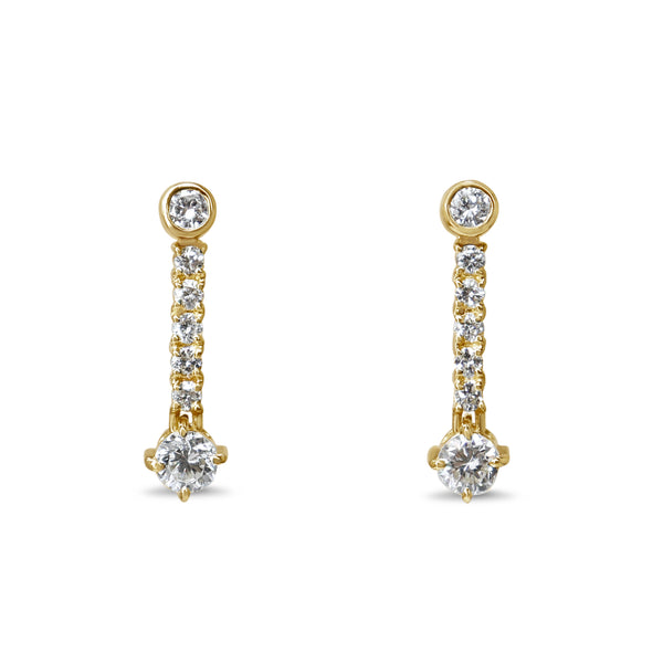 18ct Yellow Gold Diamond Drop Earrings