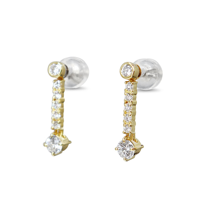 18ct Yellow Gold Diamond Drop Earrings