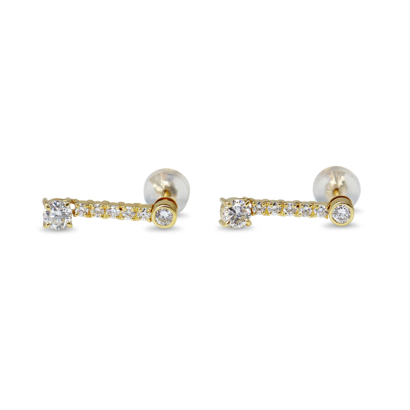 18ct Yellow Gold Diamond Drop Earrings