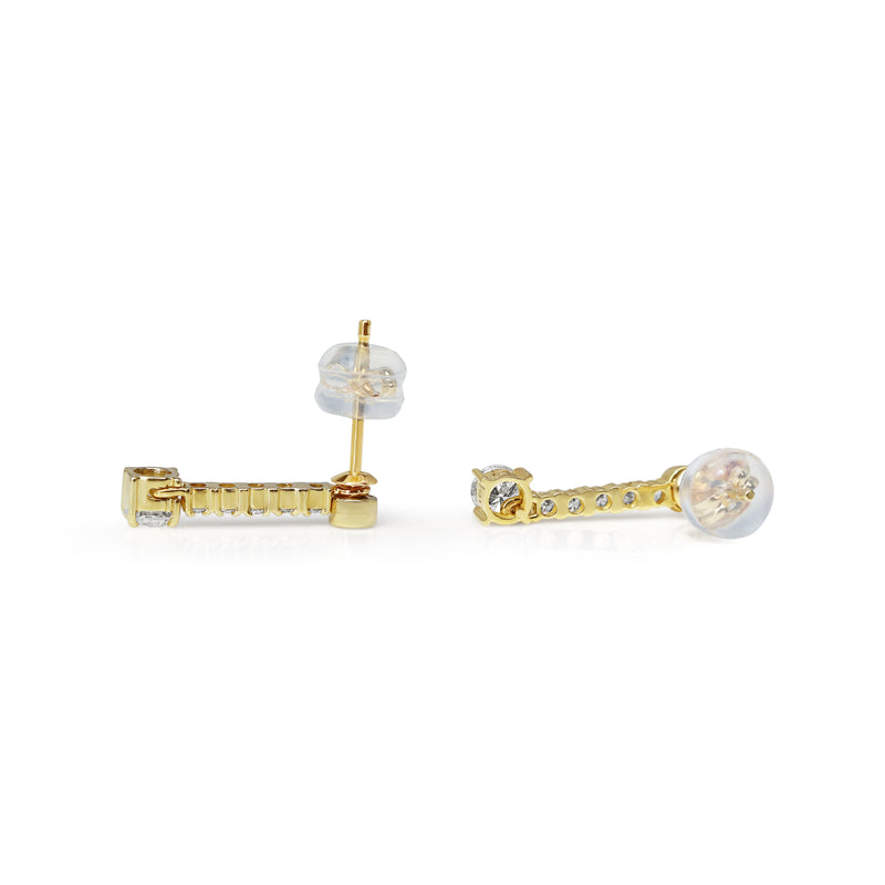 18ct Yellow Gold Diamond Drop Earrings