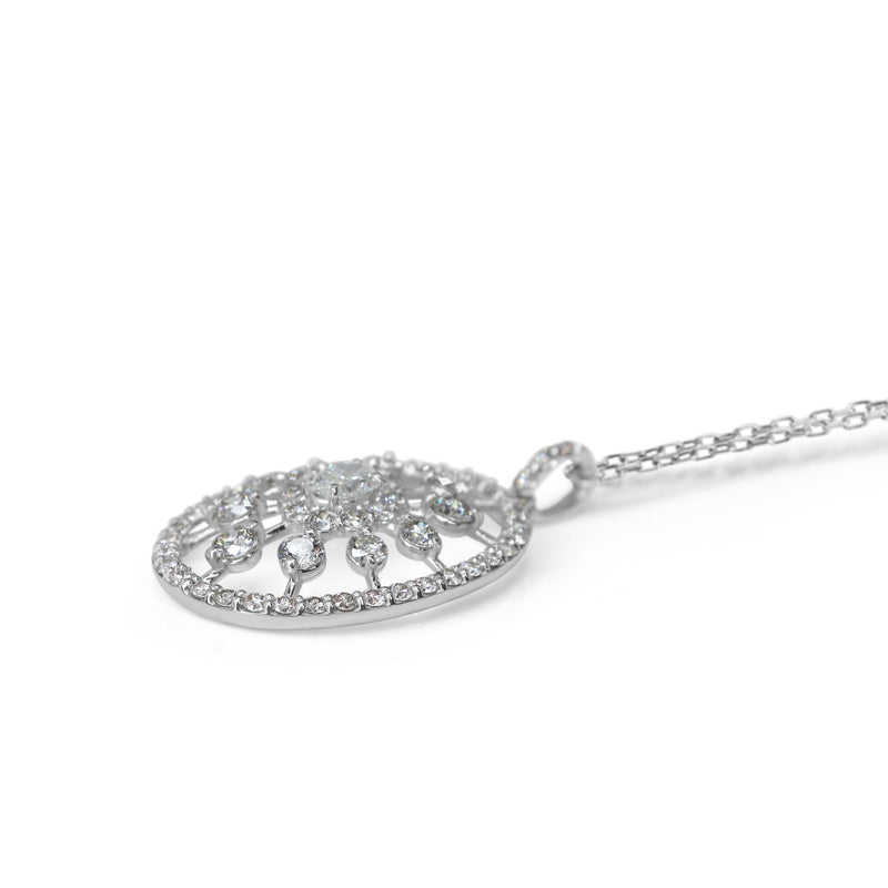 Platinum Pierced Out Diamond Necklace