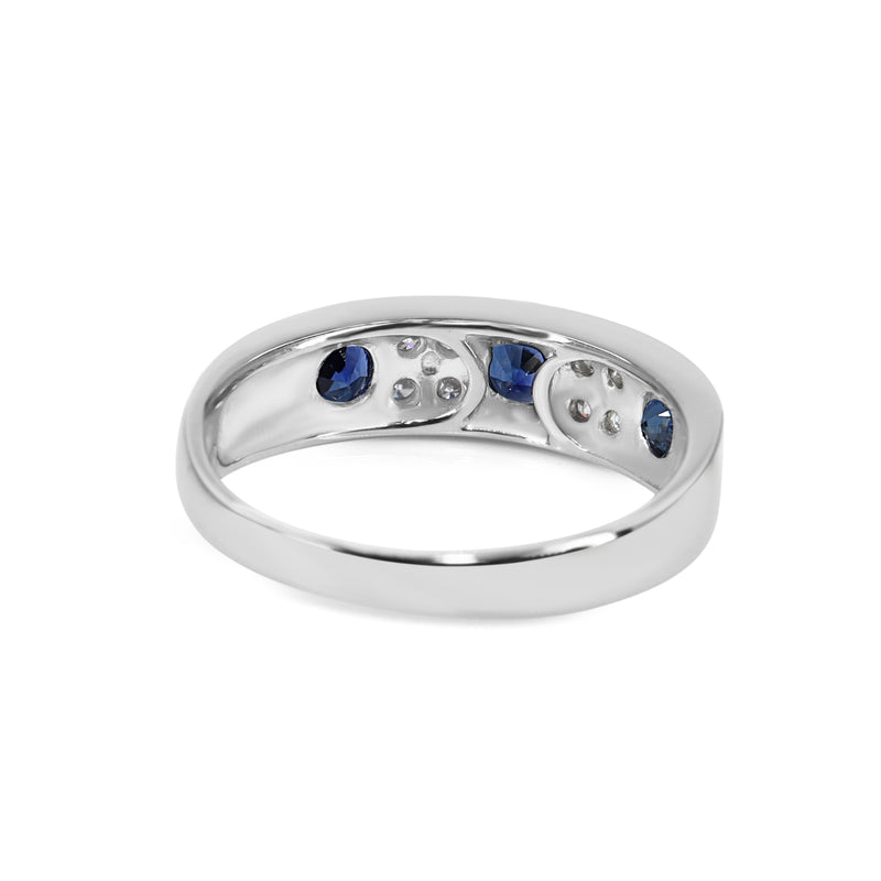 Platinum Sapphire and Diamond Band Ring