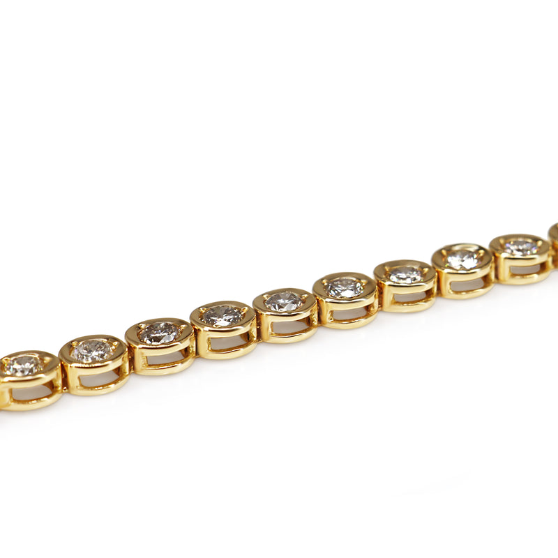 18ct Yellow Gold Champagne Diamond Tennis Bracelet