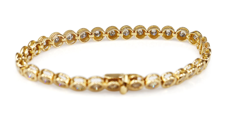 18ct Yellow Gold Champagne Diamond Tennis Bracelet