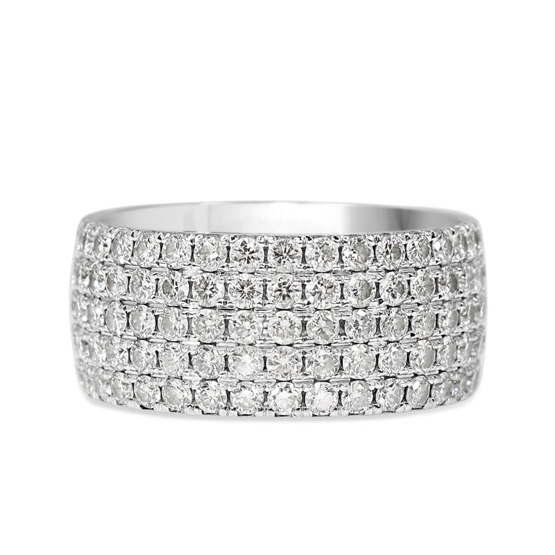 18ct White Gold Diamond Pavé Band Ring