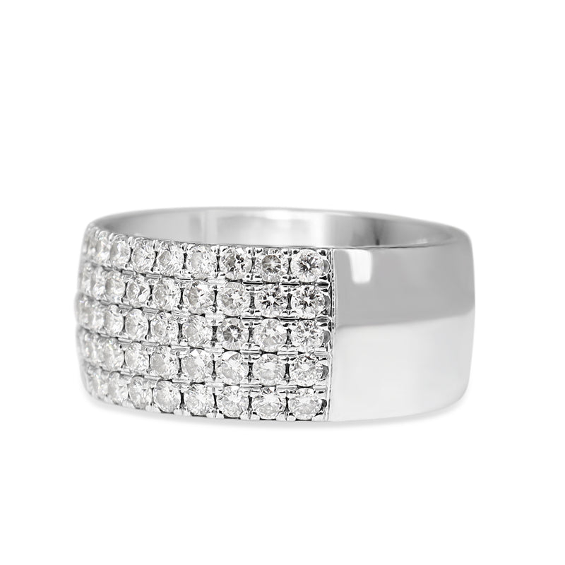 18ct White Gold Diamond Pavé Band Ring