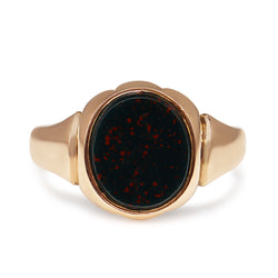 9ct Rose Gold Bloodstone Antique Signet Ring