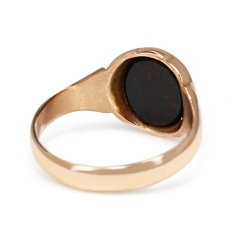 9ct Rose Gold Bloodstone Antique Signet Ring