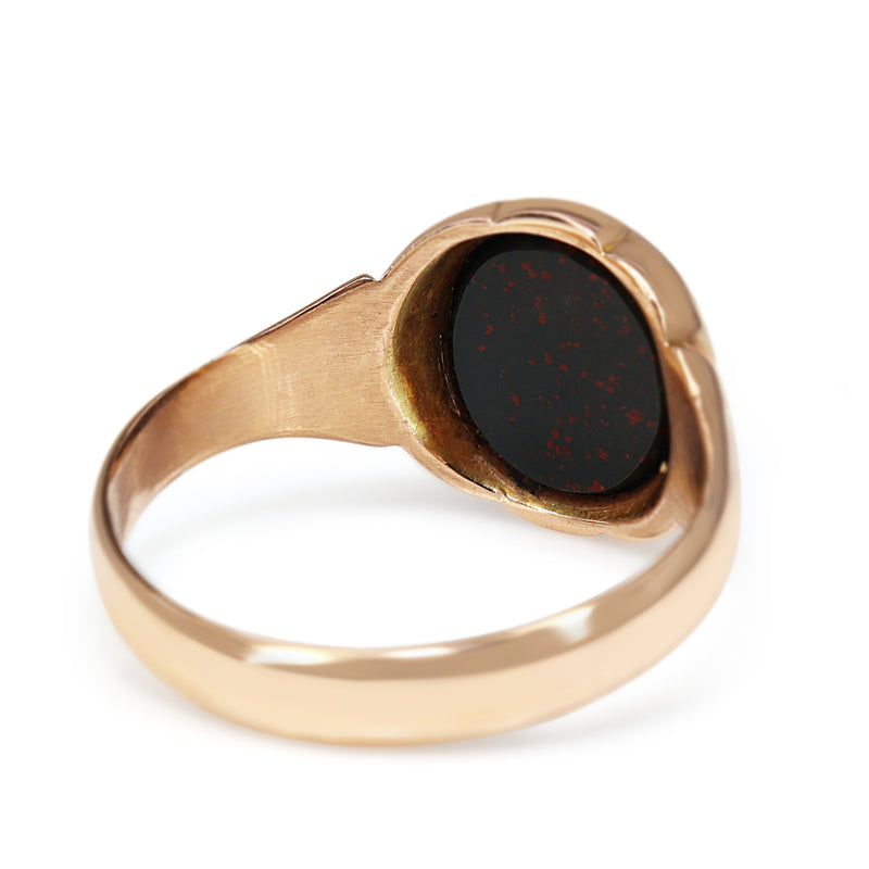 9ct Rose Gold Bloodstone Antique Signet Ring