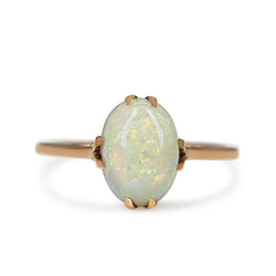 9ct Rose Gold Antique Opal Solitaire Ring