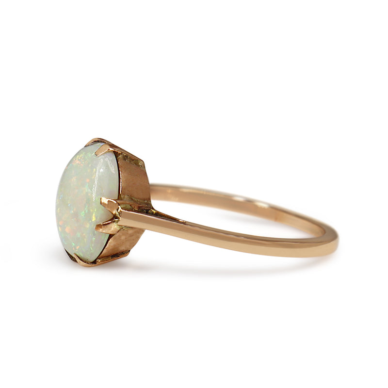 9ct Rose Gold Antique Opal Solitaire Ring