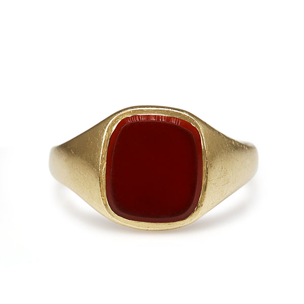 9ct Yellow Gold Vintage Carnelian Signet Ring