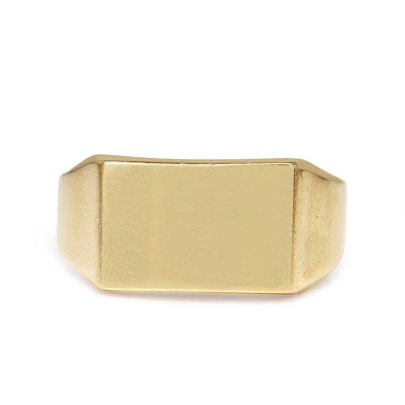 9ct Yellow Gold Vintage Rectangle Signet Ring