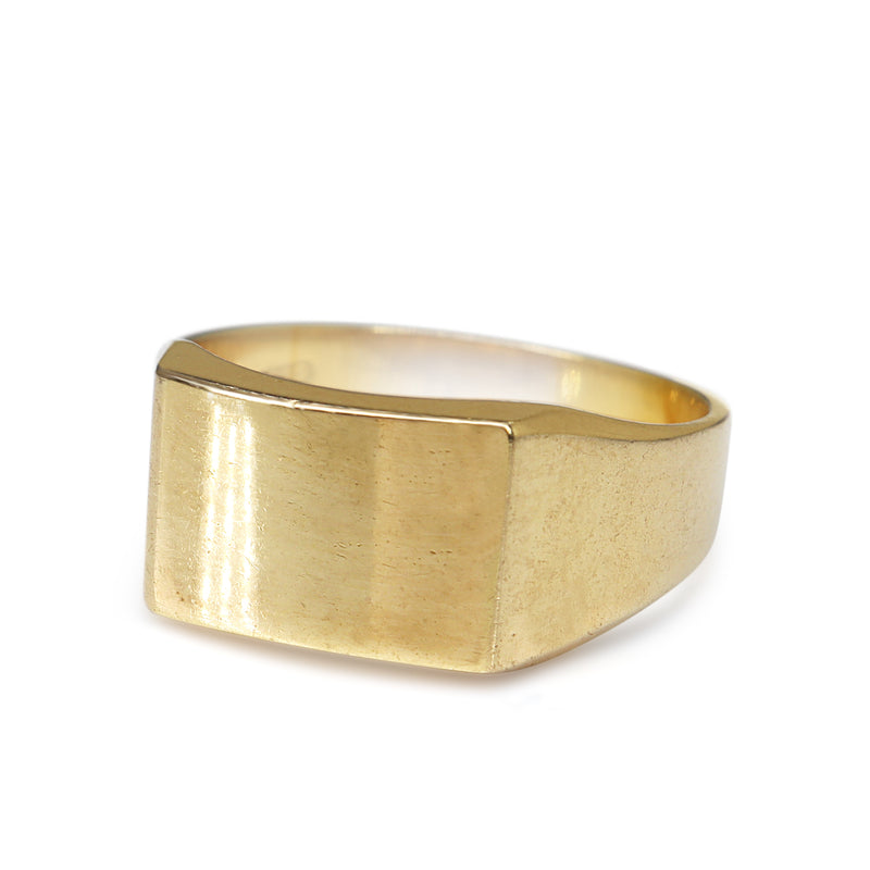 9ct Yellow Gold Vintage Rectangle Signet Ring