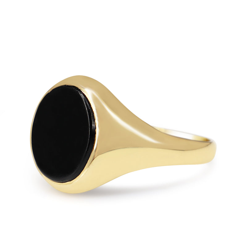 9ct Yellow Gold Antique Oval Onyx Signet Ring